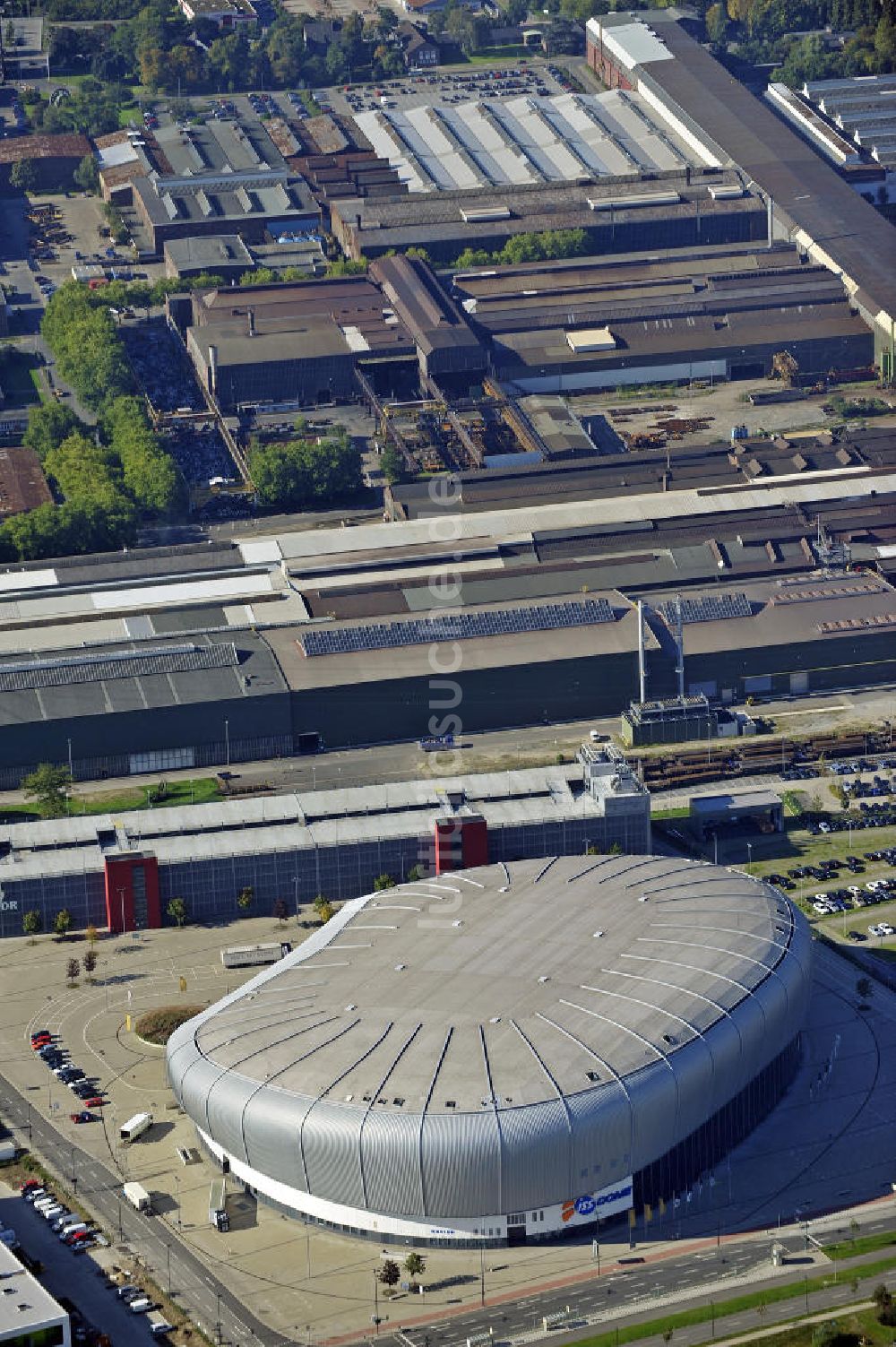 Düsseldorf aus der Vogelperspektive: ISS Dome Düsseldorf