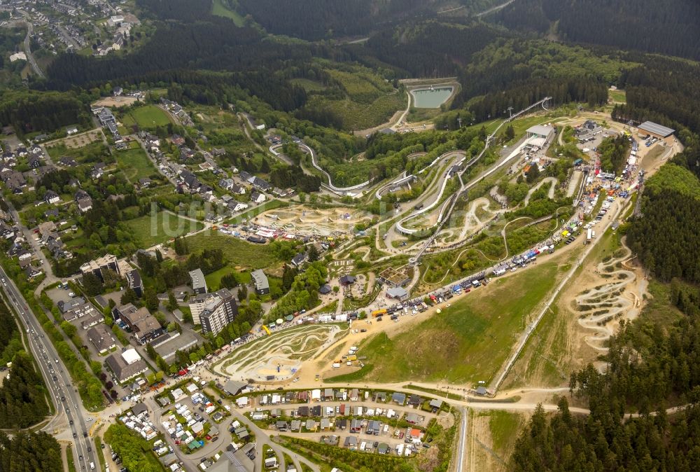 Luftbild Winterberg - IXS Dirt Masters Mountainbike Freeride Festival in Winterberg im Bundesland Nordrhein-Westfalen