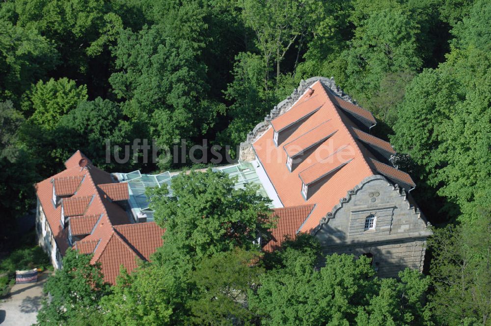 Luftaufnahme HALBERSTADT - Jagdschloss Spiegelsberge im Landschaftsschutzpark Spiegelsberge am Tiergarten in Halberstadt