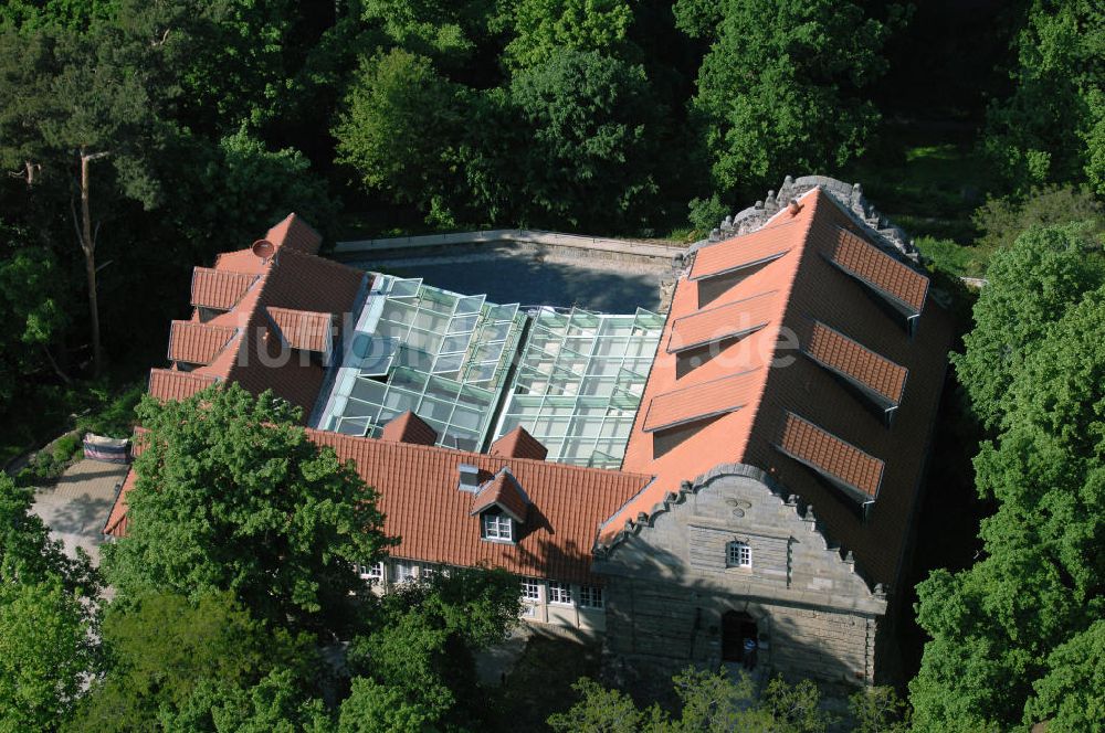 Luftbild HALBERSTADT - Jagdschloss Spiegelsberge im Landschaftsschutzpark Spiegelsberge am Tiergarten in Halberstadt