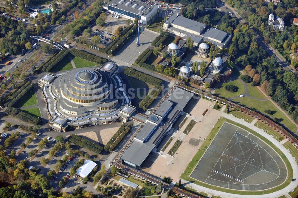 Luftaufnahme WROCLAW - BRESLAU - Jahrhunderthalle (Hala Stulecia, Hala Ludowa) Breslau, Niederschlesien in Polen