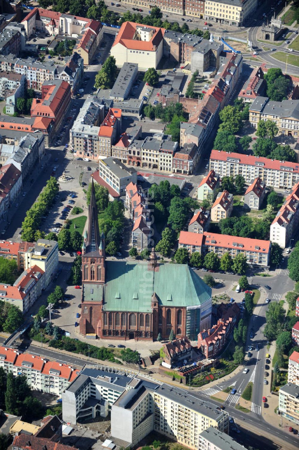 Luftaufnahme Stettin / Szczecin - Jakobikirche in Stettin / Szczecin