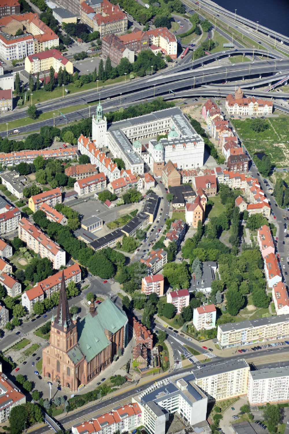 Stettin / Szczecin aus der Vogelperspektive: Jakobikirche in Stettin / Szczecin