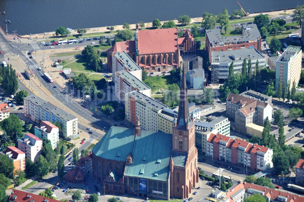 Stettin / Szczecin von oben - Jakobikirche in Stettin / Szczecin