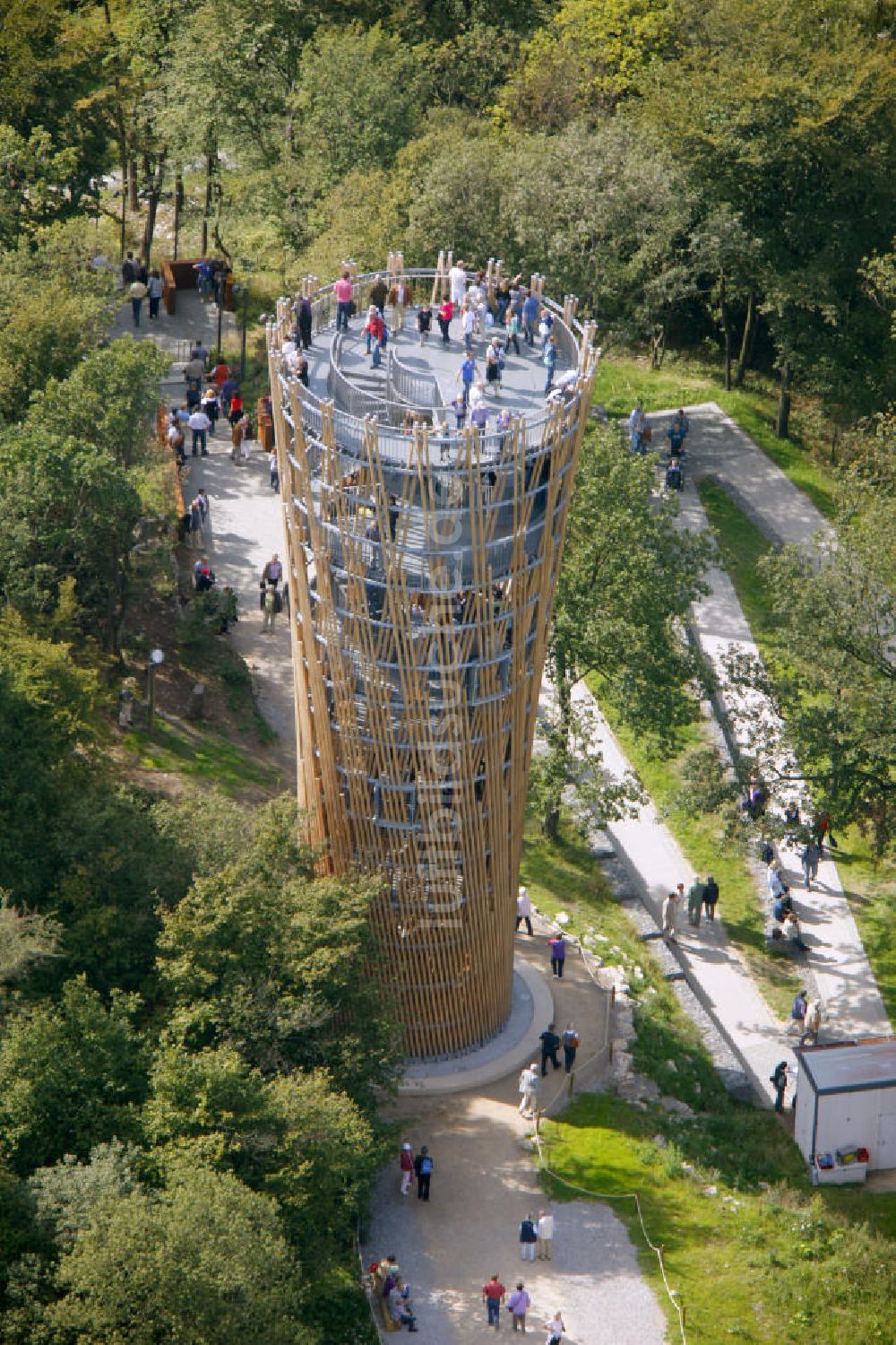 Hemer aus der Vogelperspektive: Jübergturm auf der Landesgartenschau Hemer