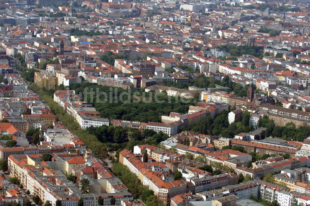 Luftaufnahme Berlin - Jüdischer Friedhof Prenzlauer Berg