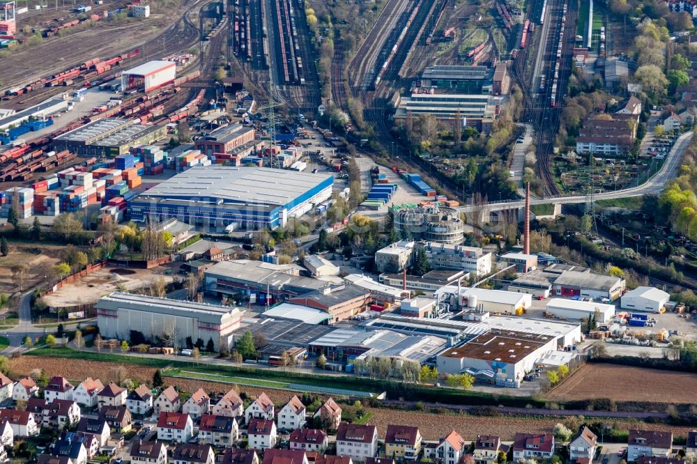 Kornwestheim von oben - Jerich International - Stuttgart, Germany am Rangierbahnhof und Containerbahnhof der Deutschen Bahn in Kornwestheim im Bundesland Baden-Württemberg, Deutschland