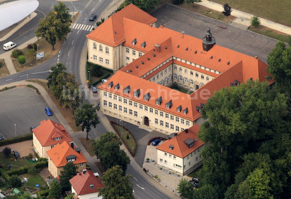 Heilbad Heiligenstadt aus der Vogelperspektive: Johann-Georg-Lingemann Gymnasium in der Bahnhofstraße in Heilbad Heiligenstadt in Thüringen