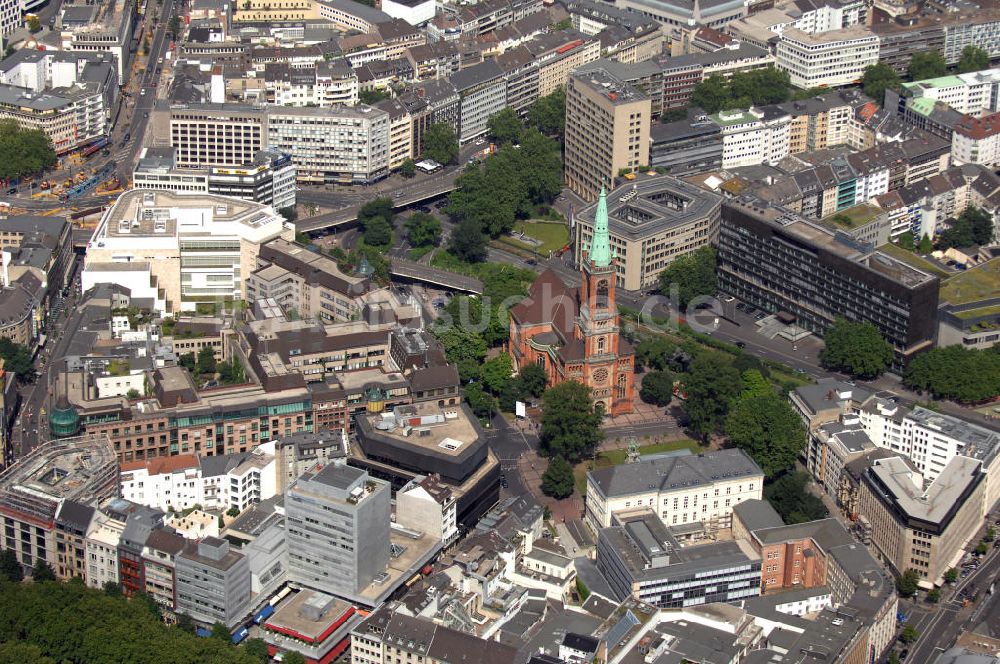 Luftbild Düsseldorf - Johanneskirche in Düsseldorf