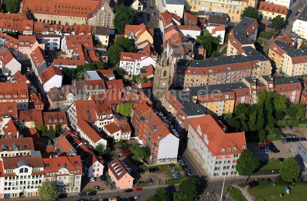 Erfurt aus der Vogelperspektive: Johannesturm und Augustinerkloster in der Altstadt von Erfurt im Bundesland Thüringen