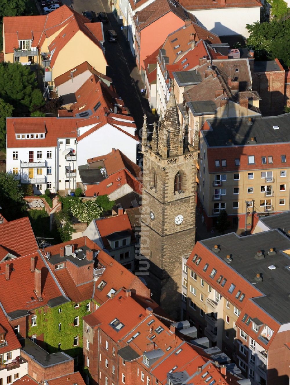 Luftbild Erfurt - Johannesturm und Augustinerkloster in der Altstadt von Erfurt im Bundesland Thüringen