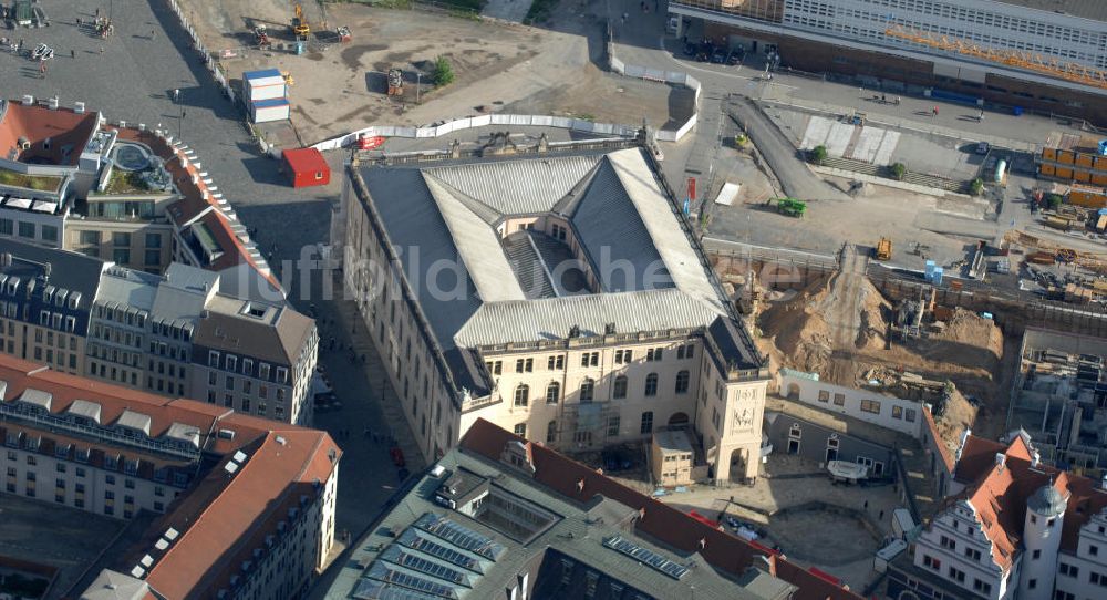 Dresden von oben - Johanneum und Baustelle Quartier VIII in Dresden