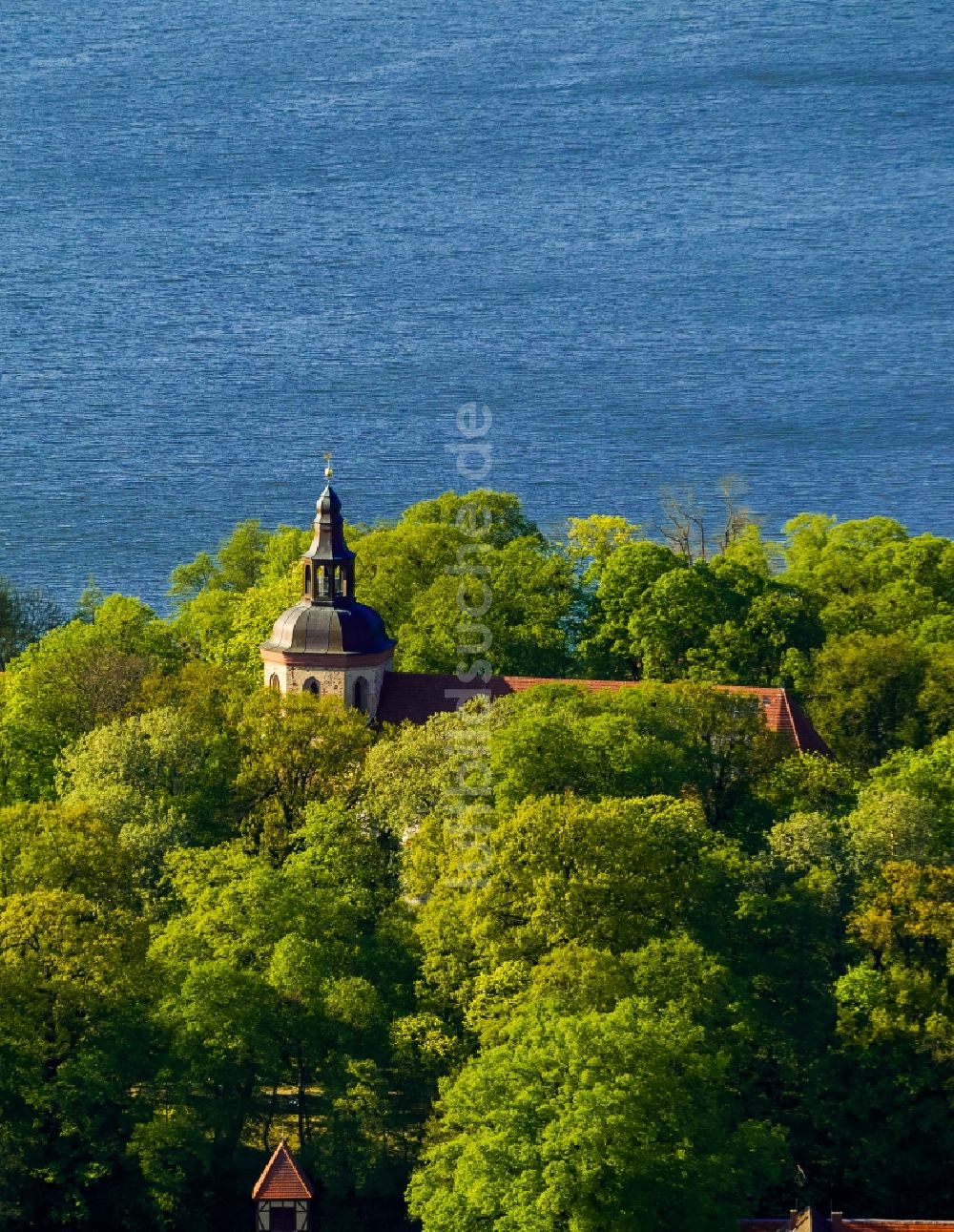 Mirow von oben - Johanniterkirche in Mirow im Bundesland Mecklenburg-Vorpommern