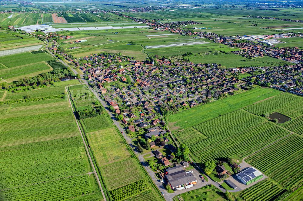 Jork aus der Vogelperspektive: Jork Borstel im Bundesland Niedersachsen, Deutschland