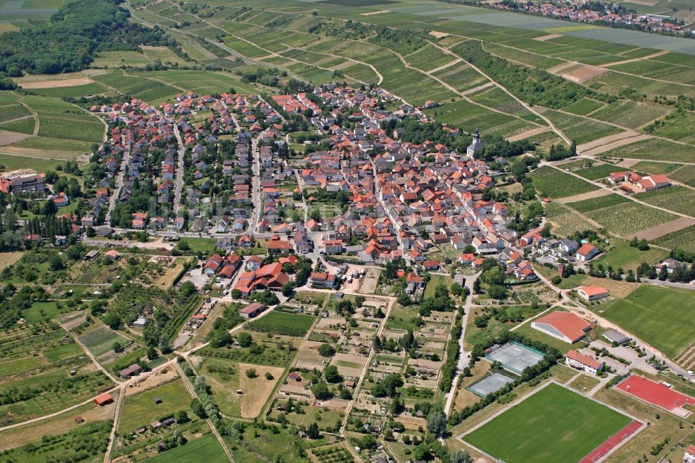 Jugenheim in Rheinhessen von oben - Jugenheim in Rheinhessen im Bundesland Rheinland-Pfalz