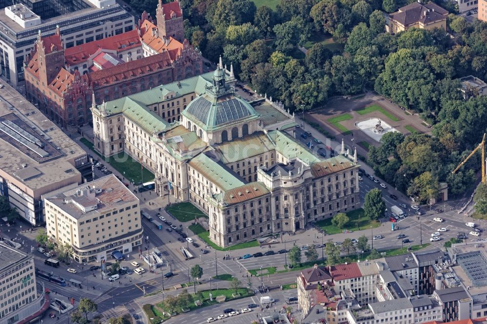 Luftbild München - Justizpalast und Oberlandesgericht in München im Bundesland Bayern