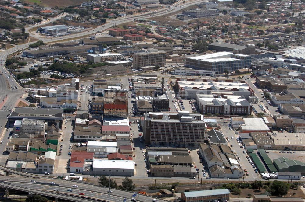 Port Elizabeth aus der Vogelperspektive: Justizpalast, Wohn- und Industriegebiet in North End in Port Elizabeth