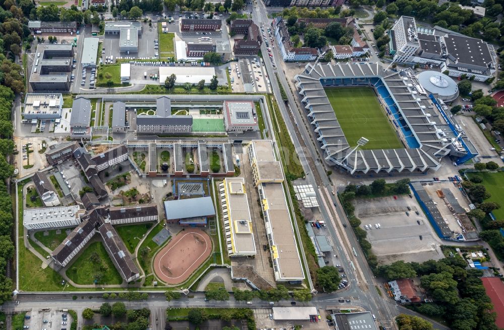 Luftbild Bochum - Justizvollzugsanstalt JVA an der Krümmede in Bochum im Bundesland Nordrhein-Westfalen, Deutschland