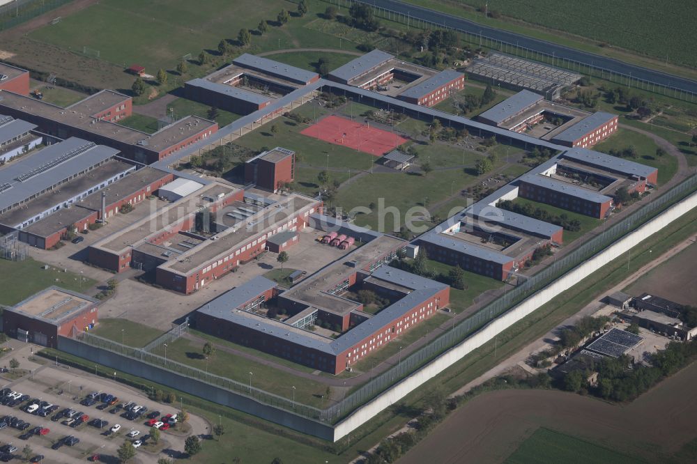 Raßnitz aus der Vogelperspektive: Justizvollzugsanstalt JVA in Raßnitz im Bundesland Sachsen-Anhalt, Deutschland