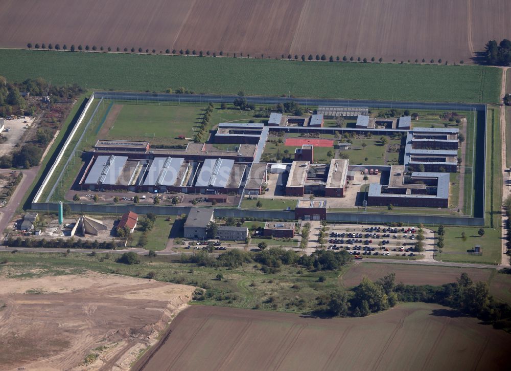 Luftaufnahme Raßnitz - Justizvollzugsanstalt JVA in Raßnitz im Bundesland Sachsen-Anhalt, Deutschland