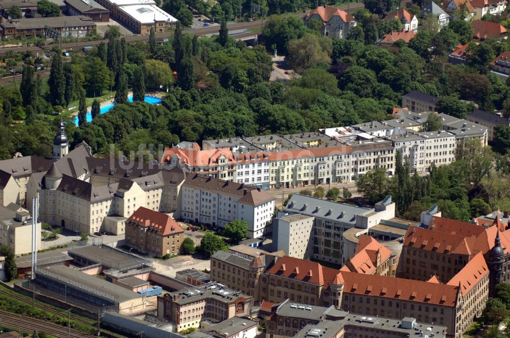 Magdeburg von oben - JVA und Landesgericht Magdeburg