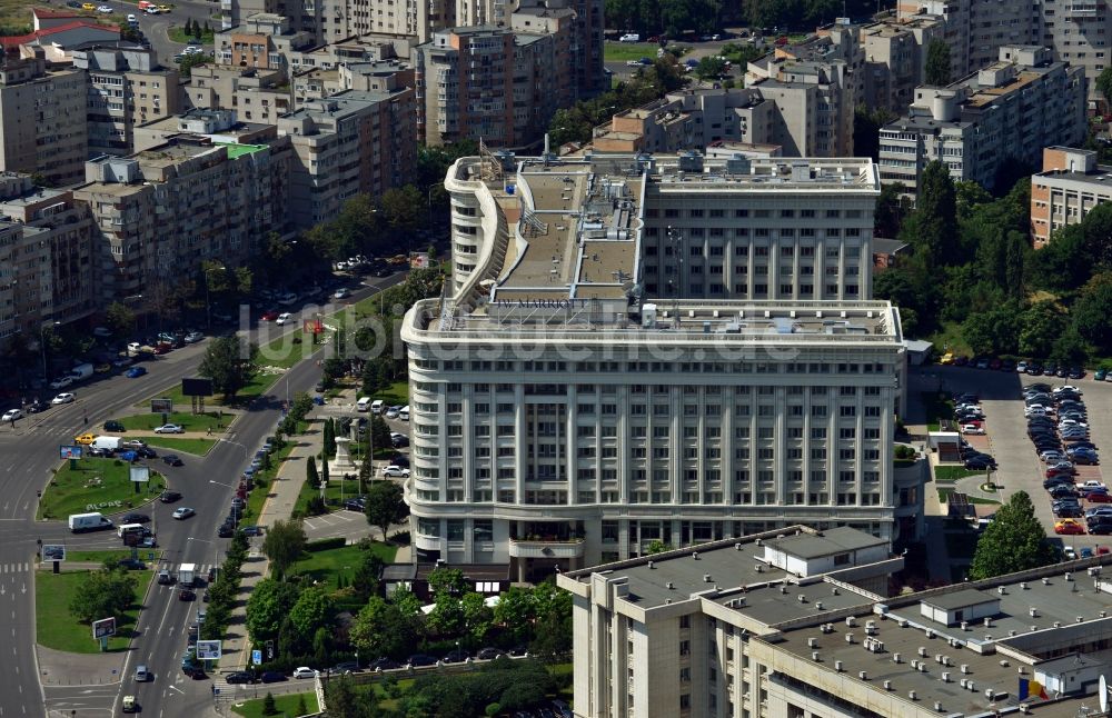 Bukarest aus der Vogelperspektive: JW Marriott Grand Hotel in Bukarest in Rumänien