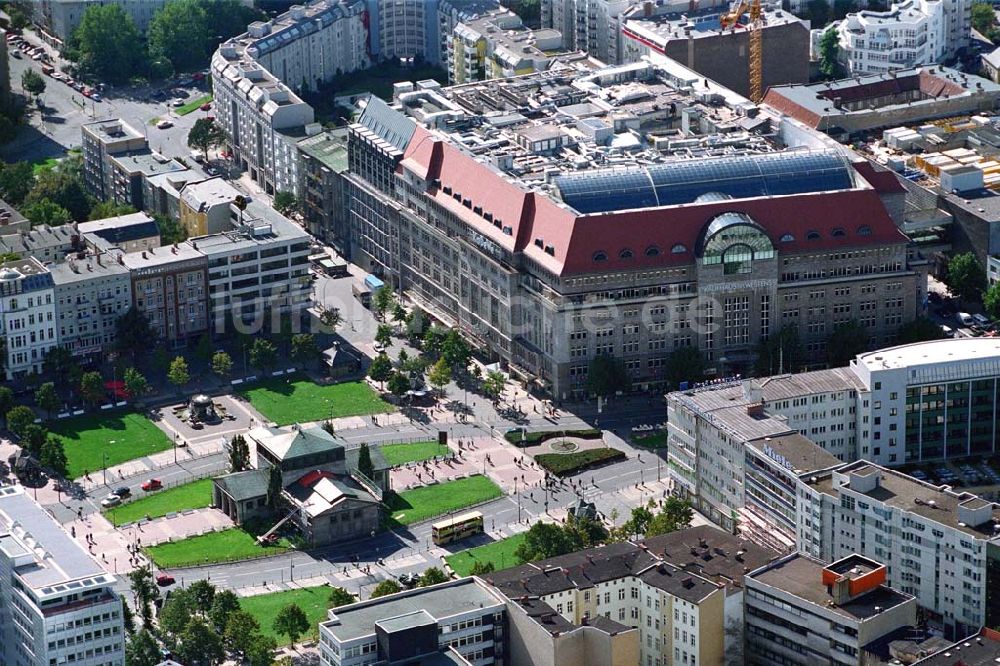 Berlin - Charlottenburg aus der Vogelperspektive: KaDeWe am Kurfürstendamm