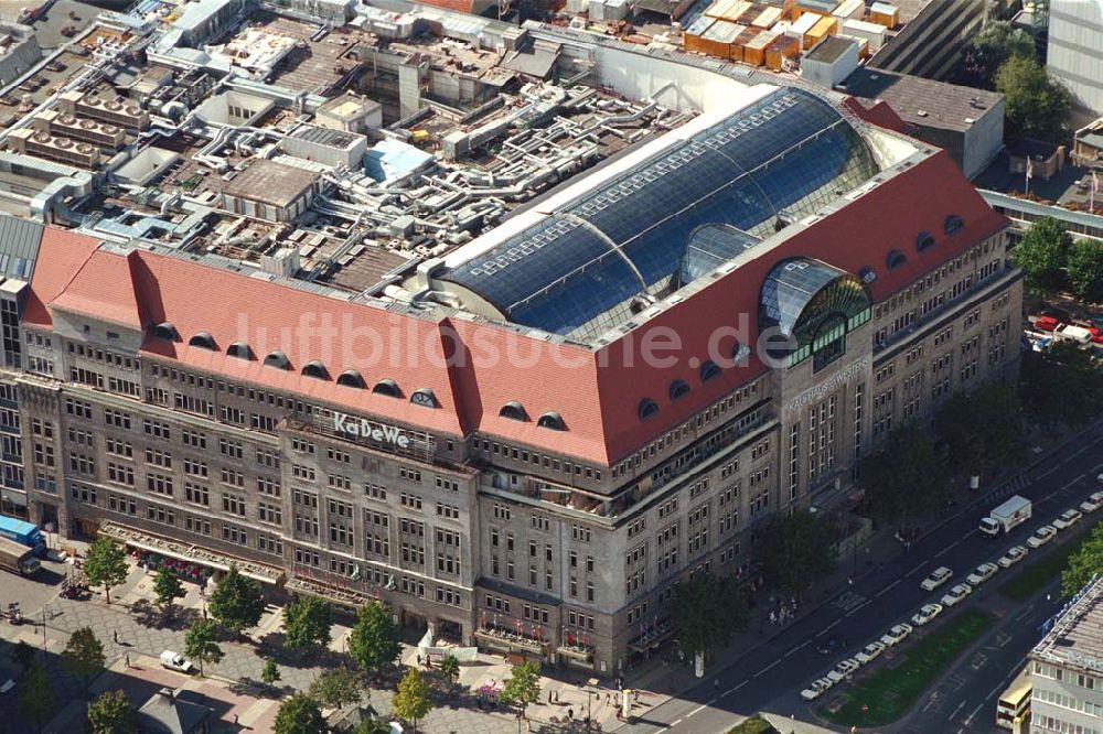 Luftbild Berlin - Charlottenburg - KaDeWe am Kurfürstendamm