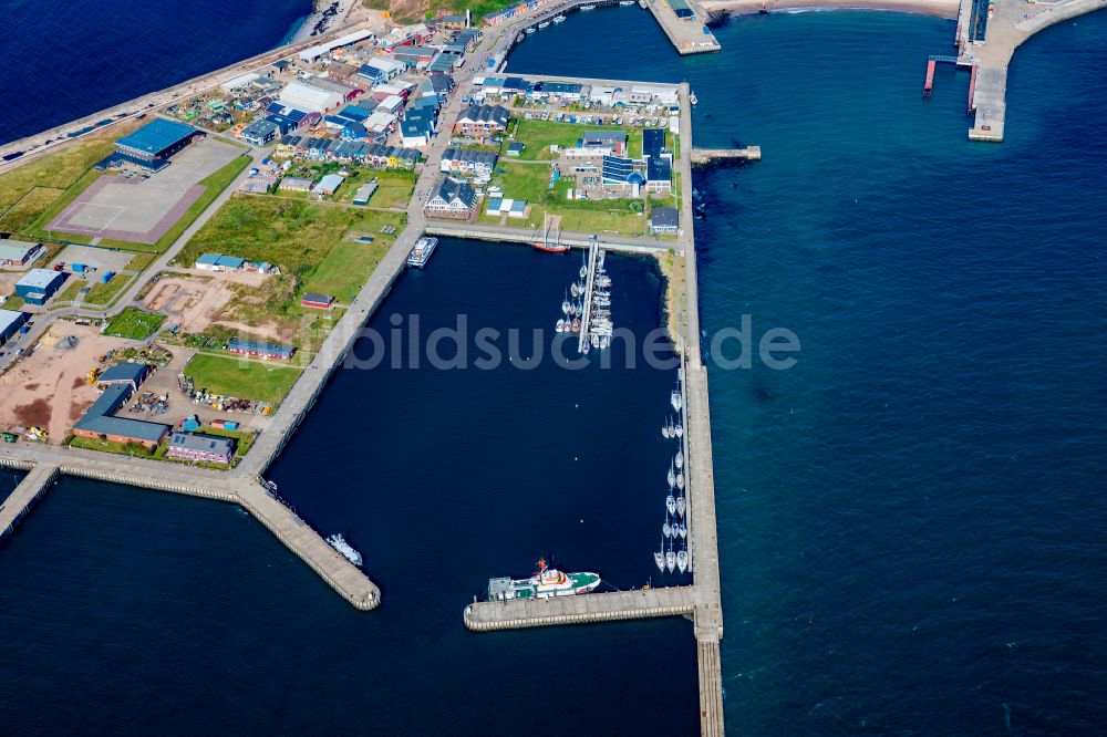 Luftbild Helgoland - Kai und Hafenbecken des Binnenhafen am Ufer Südhafen in Helgoland im Bundesland Schleswig-Holstein, Deutschland