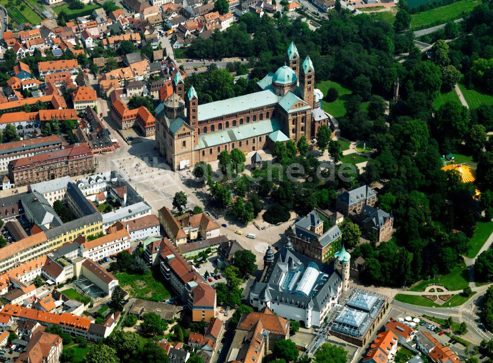 Luftaufnahme Speyer - Kaiser- und Mariendom zu Speyer in Rheinland-Pfalz