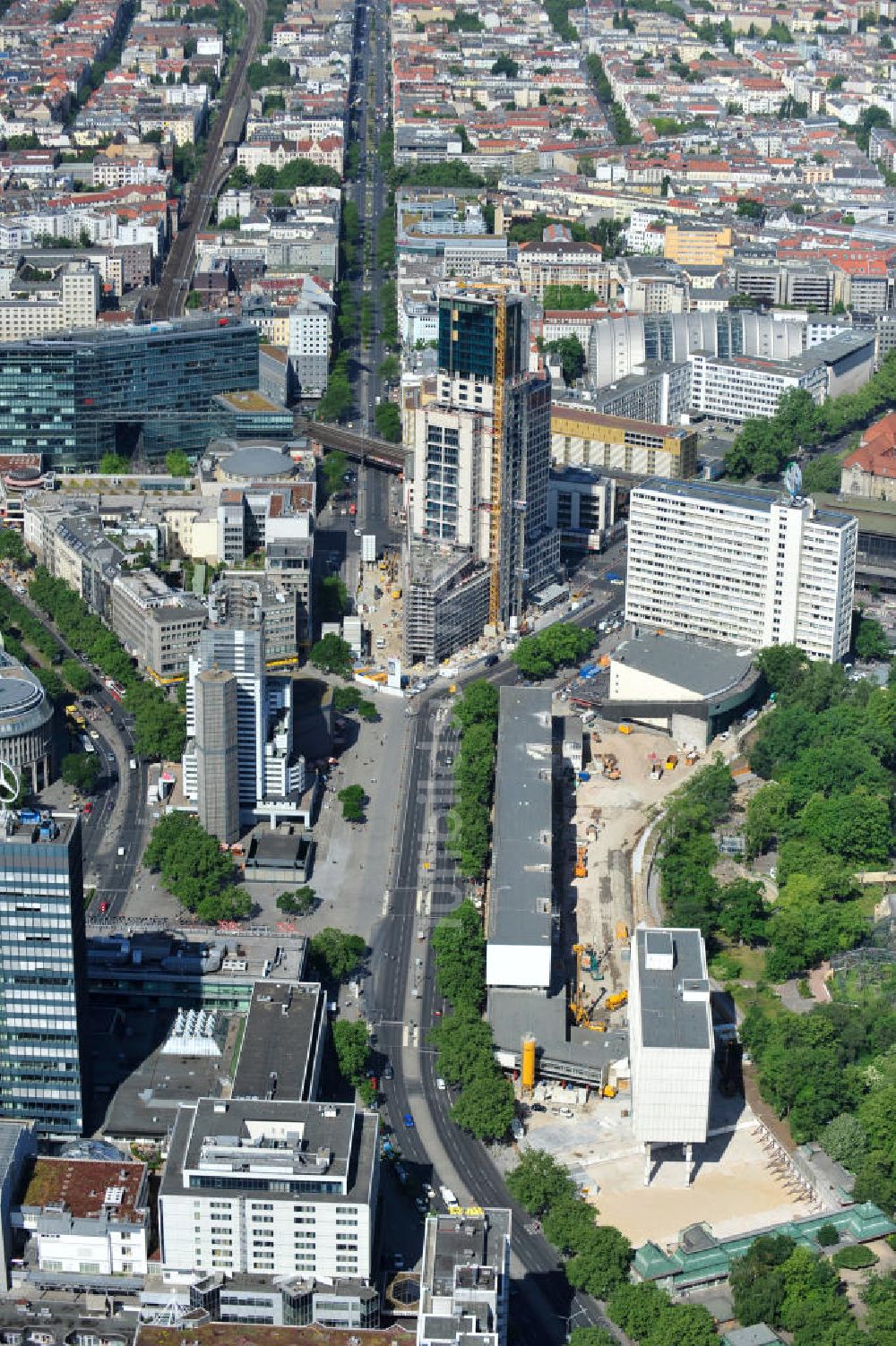 Luftbild Berlin - Kaiser-Wilhelm-Gedächtnis-Kirche in Berlin-Charlottenburg