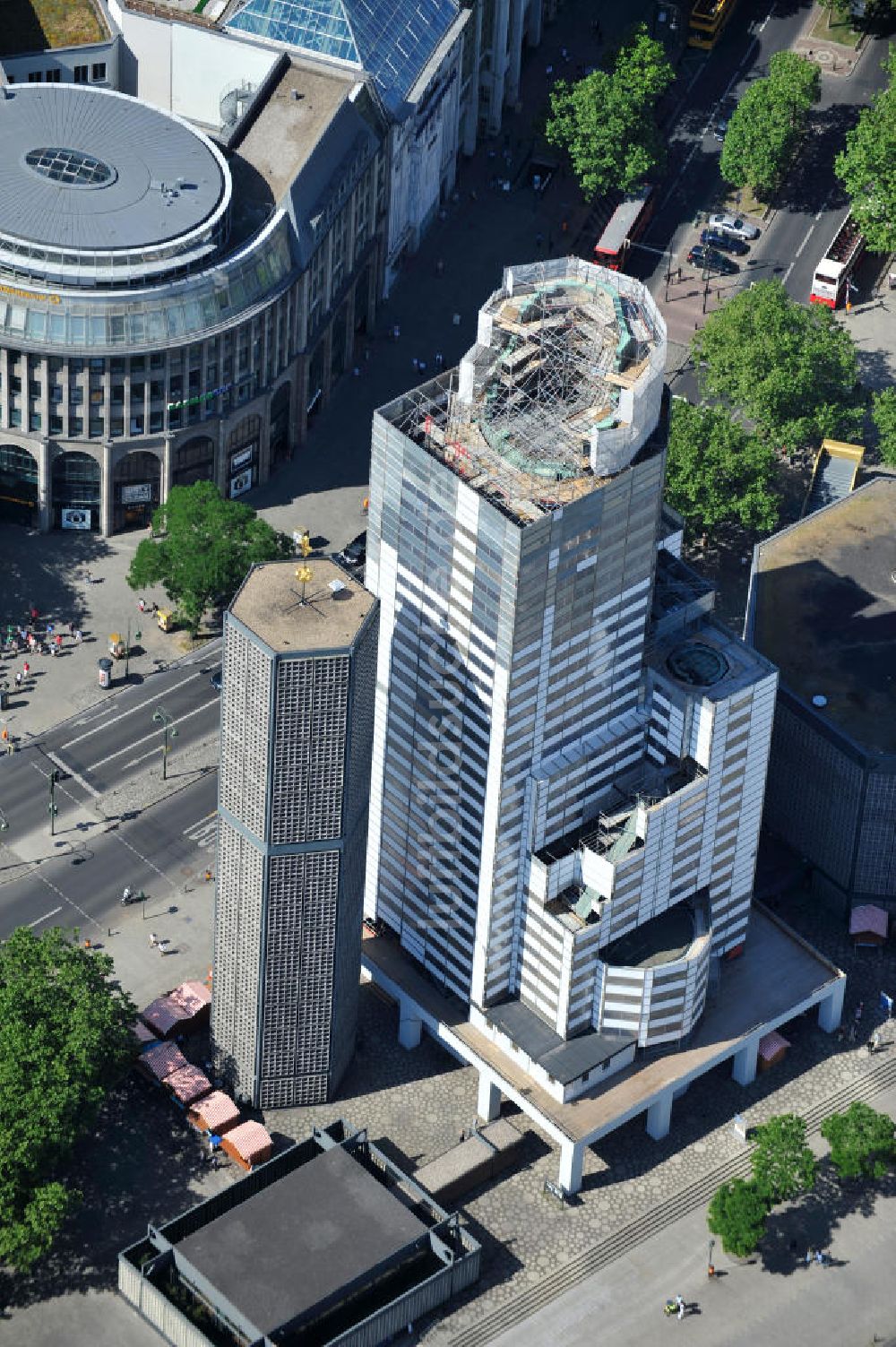 Luftaufnahme Berlin - Kaiser-Wilhelm-Gedächtnis-Kirche in Berlin-Charlottenburg