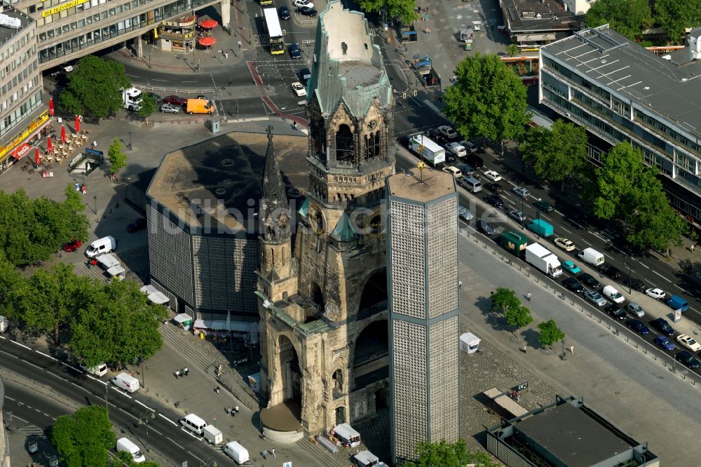 Luftaufnahme Berlin - Kaiser-Wilhelm Gedächtniskirche in Berlin im Bundesland Berlin