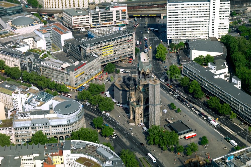 Luftaufnahme Berlin - Kaiser-Wilhelm Gedächtniskirche in Berlin im Bundesland Berlin