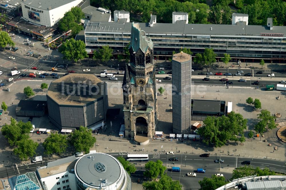 Luftbild Berlin - Kaiser-Wilhelm Gedächtniskirche in Berlin im Bundesland Berlin