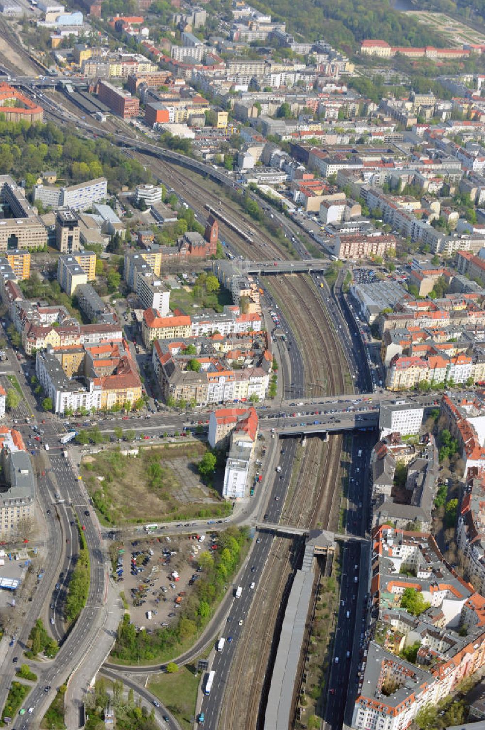 Berlin von oben - Kaiserdammbrücke in Berlin-Charlottenburg