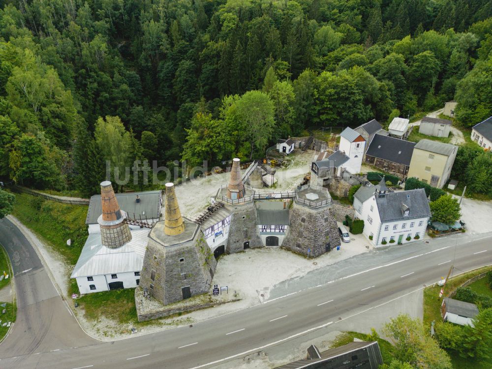 Pockau-Lengefeld von oben - Kalkwerk Lengefeld in Pockau-Lengefeld im Bundesland Sachsen, Deutschland