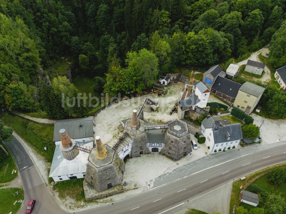 Pockau-Lengefeld aus der Vogelperspektive: Kalkwerk Lengefeld in Pockau-Lengefeld im Bundesland Sachsen, Deutschland