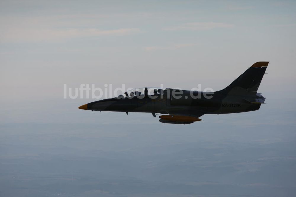 Luftaufnahme Bitburg - Kampfjet Aero L-39 Albatros auf dem Flugplatz Bitburg