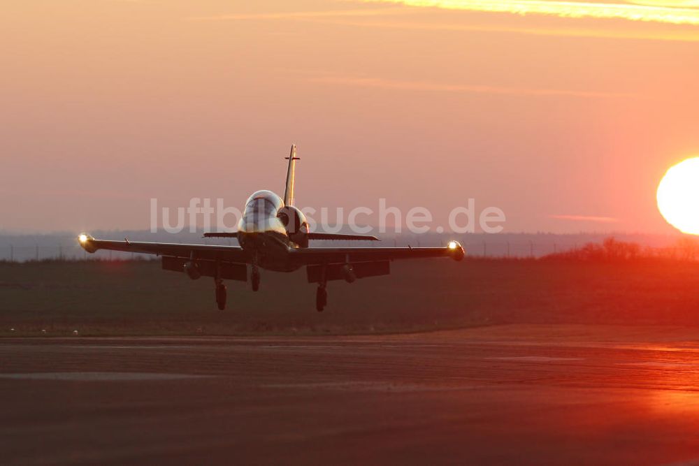 Luftbild Bitburg - Kampfjet Aero L-39 Albatros auf dem Flugplatz Bitburg