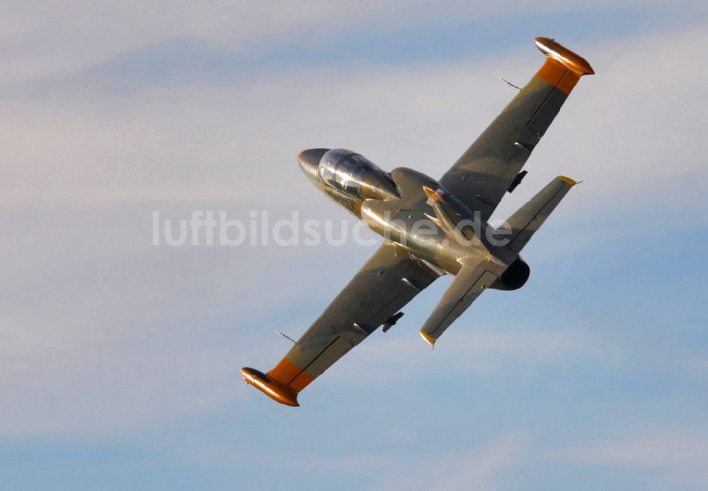 Luftbild Bitburg - Kampfjet Aero L-39 Albatros auf dem Flugplatz Bitburg im Bundesland Rheinland-Pfalz