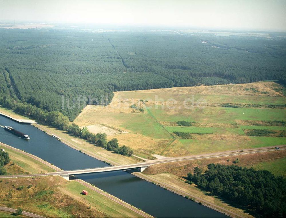 Hohenwarthe von oben - Kanalbrücke bei Hohenwarthen