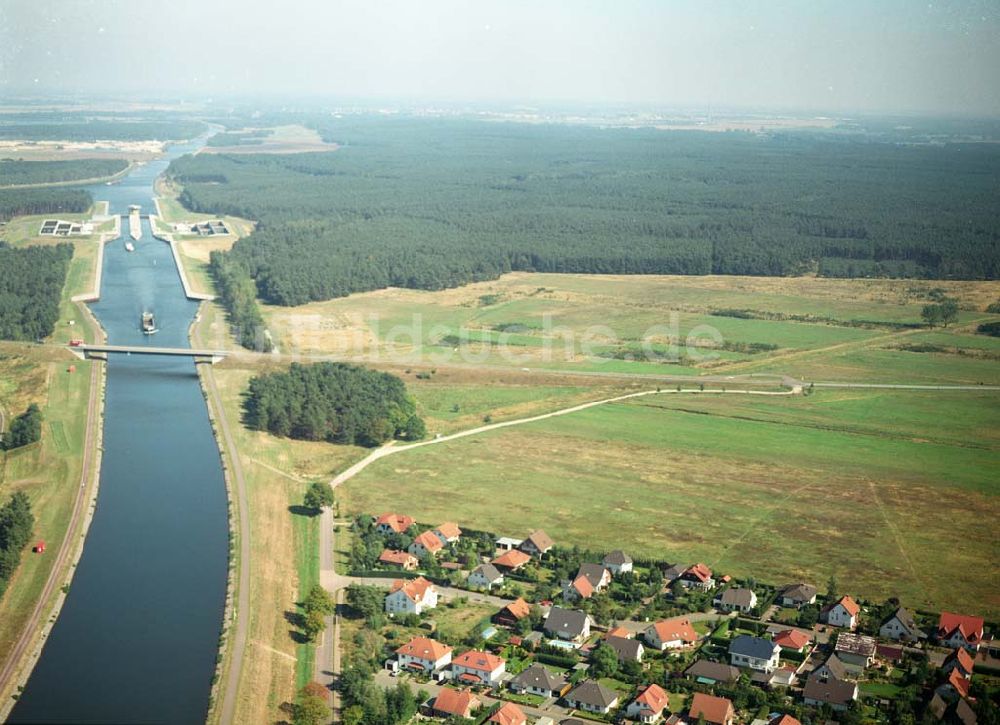 Hohenwarthe von oben - Kanalbrücke bei Hohenwarthen