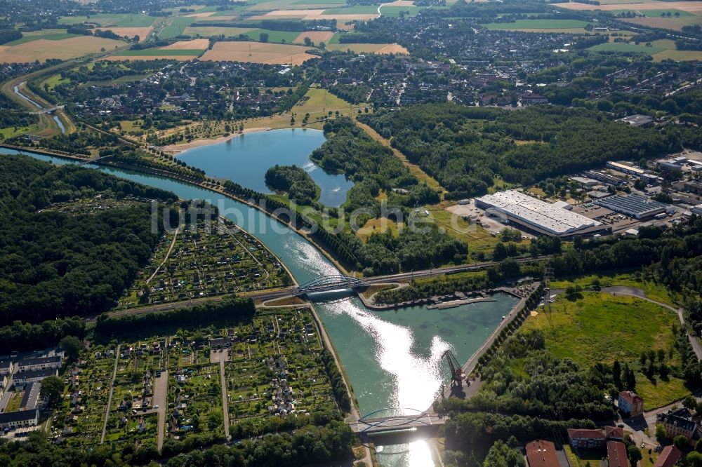 Luftbild Lünen - Kanalverlauf und Uferbereiche Datteln-Hamm-Kanal in Lünen im Bundesland Nordrhein-Westfalen