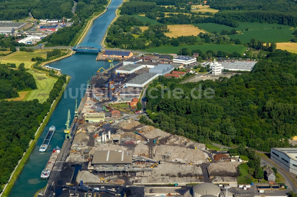 Luftbild Lünen - Kanalverlauf und Uferbereiche Datteln-Hamm-Kanal an der Wethmarheide in Lünen im Bundesland Nordrhein-Westfalen