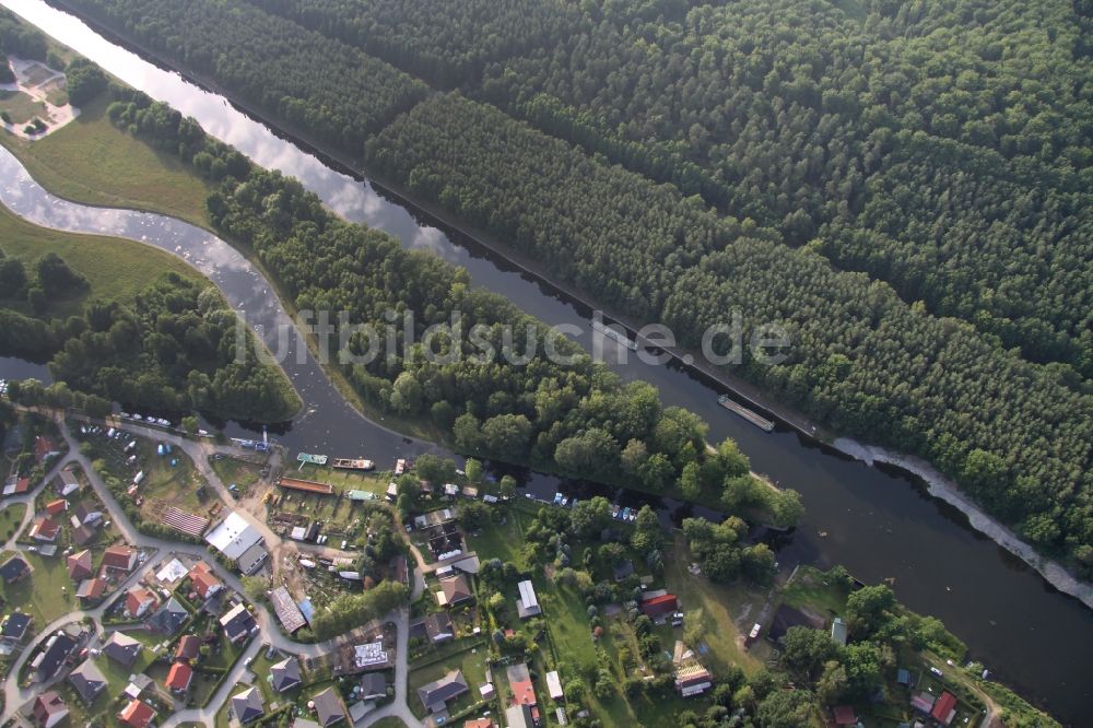 Luftbild Marienwerder - Kanalverlauf und Uferbereiche Oder-Havel-Kanal und Werbellinkanal in Marienwerder im Bundesland Brandenburg