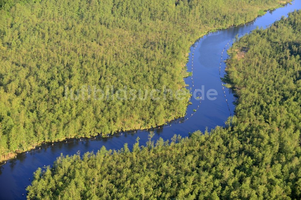 Luftaufnahme Zippelsförde - Kanalverlauf und Uferbereiche der Rhin in Zippelsförde im Bundesland Brandenburg