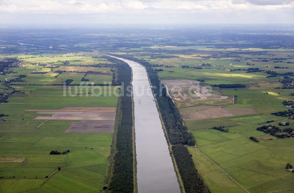 Luftbild Buchholz - Kanalverlauf und Uferbereiche der Wasserstraße der Binnenschiffahrt Nordostseekanal in Buchholz im Bundesland Schleswig-Holstein, Deutschland