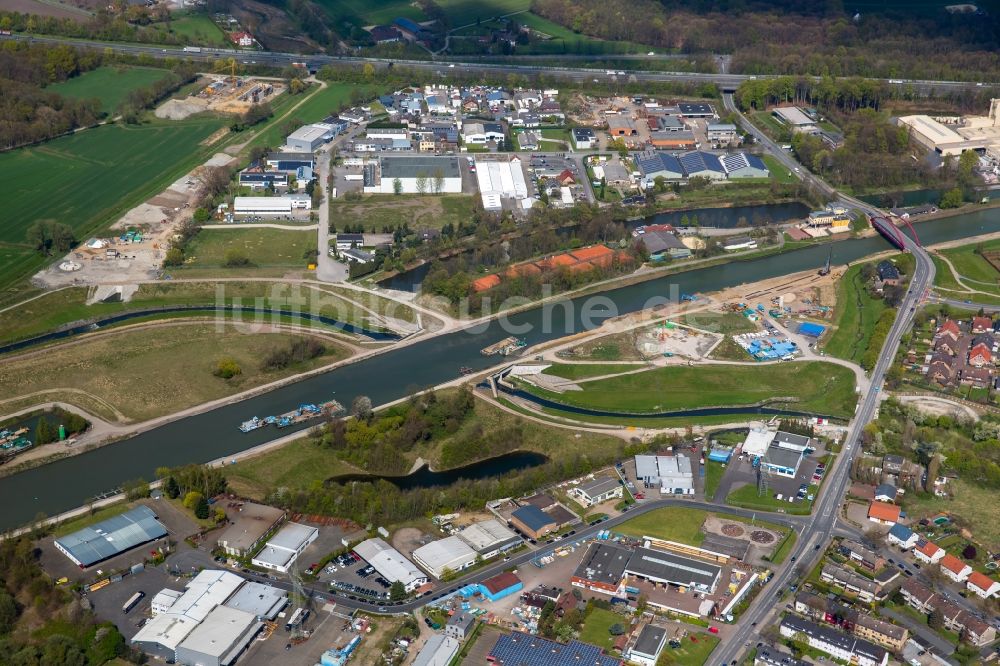 Luftbild Castrop-Rauxel - Kanalverlauf und Uferbereiche der Wasserstraße der Binnenschiffahrt Rhein-Herne-Kanal in Castrop-Rauxel im Bundesland Nordrhein-Westfalen