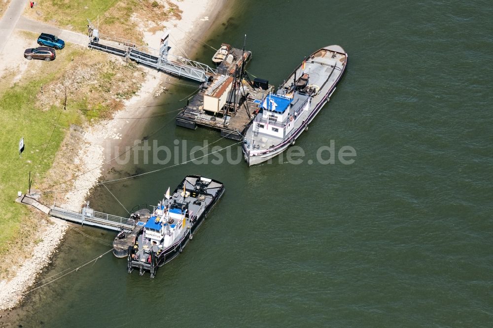 Luftbild Lorch - Kanalverlauf und Uferbereiche der Wasserstraße der Binnenschiffahrt auf dem Rhein in Lorch im Bundesland Hessen, Deutschland